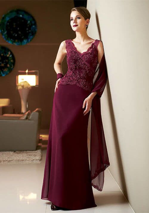 vestido para mae da noiva cor marsala 1