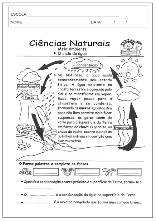 atividade de ciencias ciclo da água 4