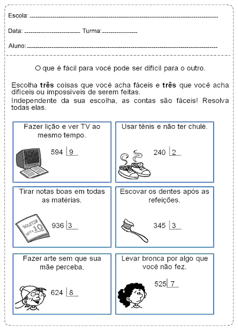 Atividade de Matemática 4° Ano Questões de Múltipla Escolha com gabarito -  Ponto do Conhecimento